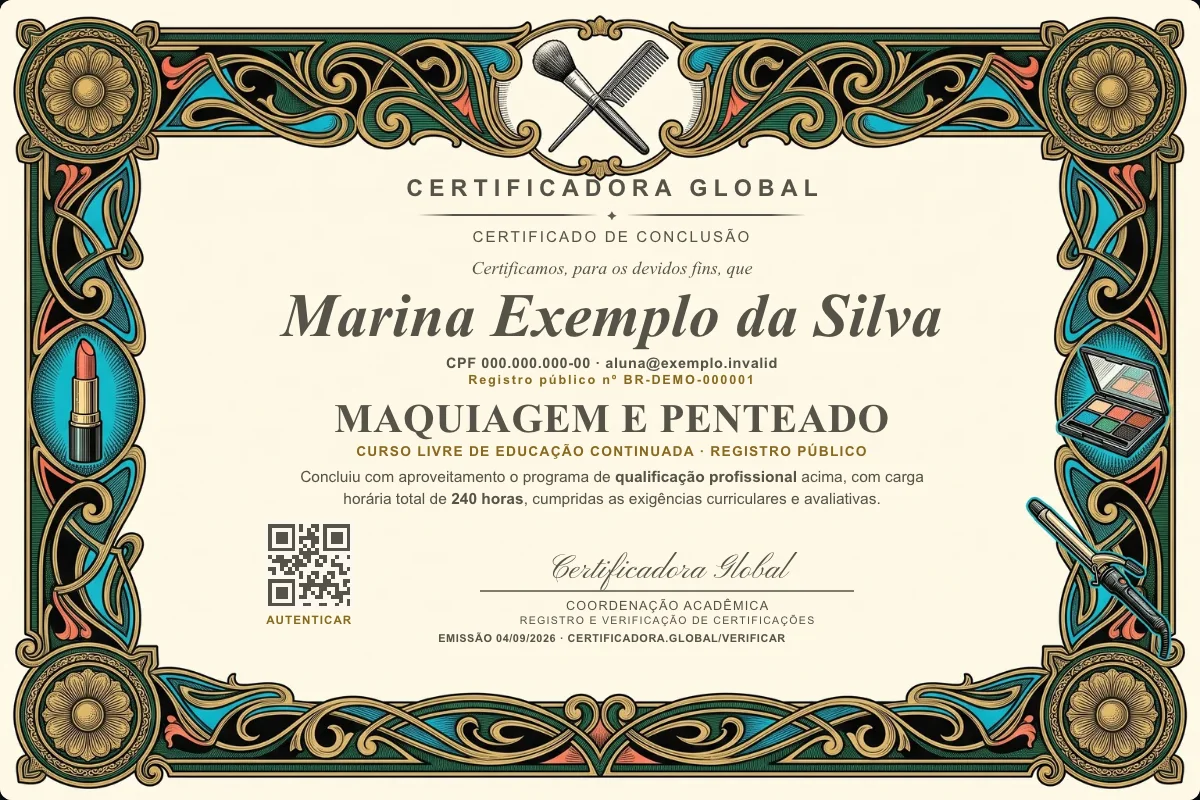 Capa do curso Maquiagem e Penteado