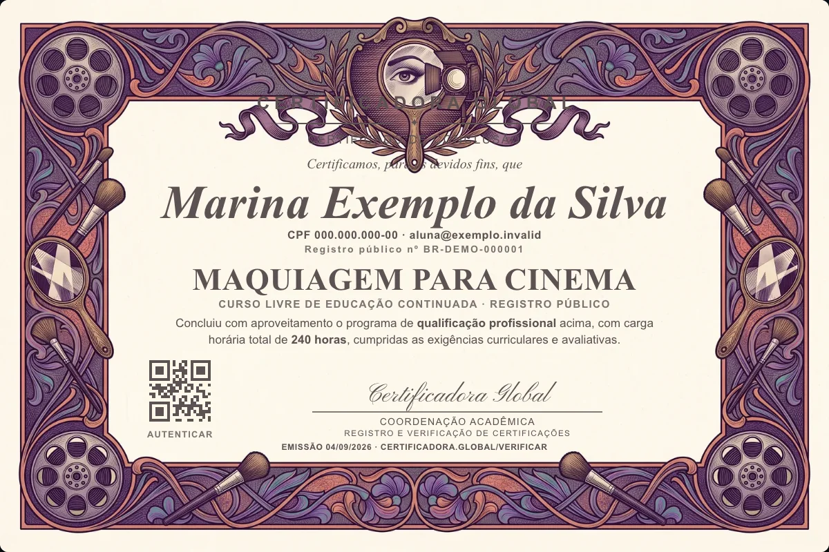 Capa do curso Maquiagem para Cinema