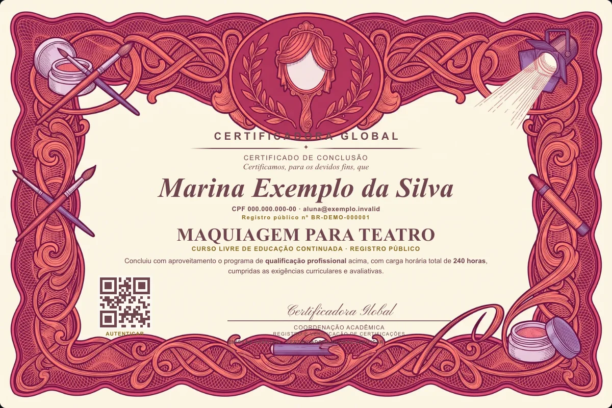Capa do curso Maquiagem para Teatro