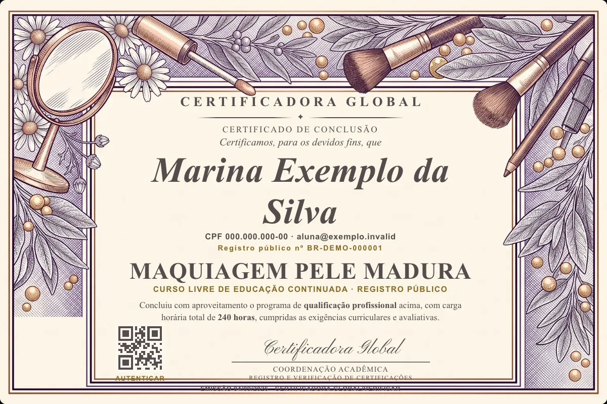 Capa do curso Maquiagem Pele Madura