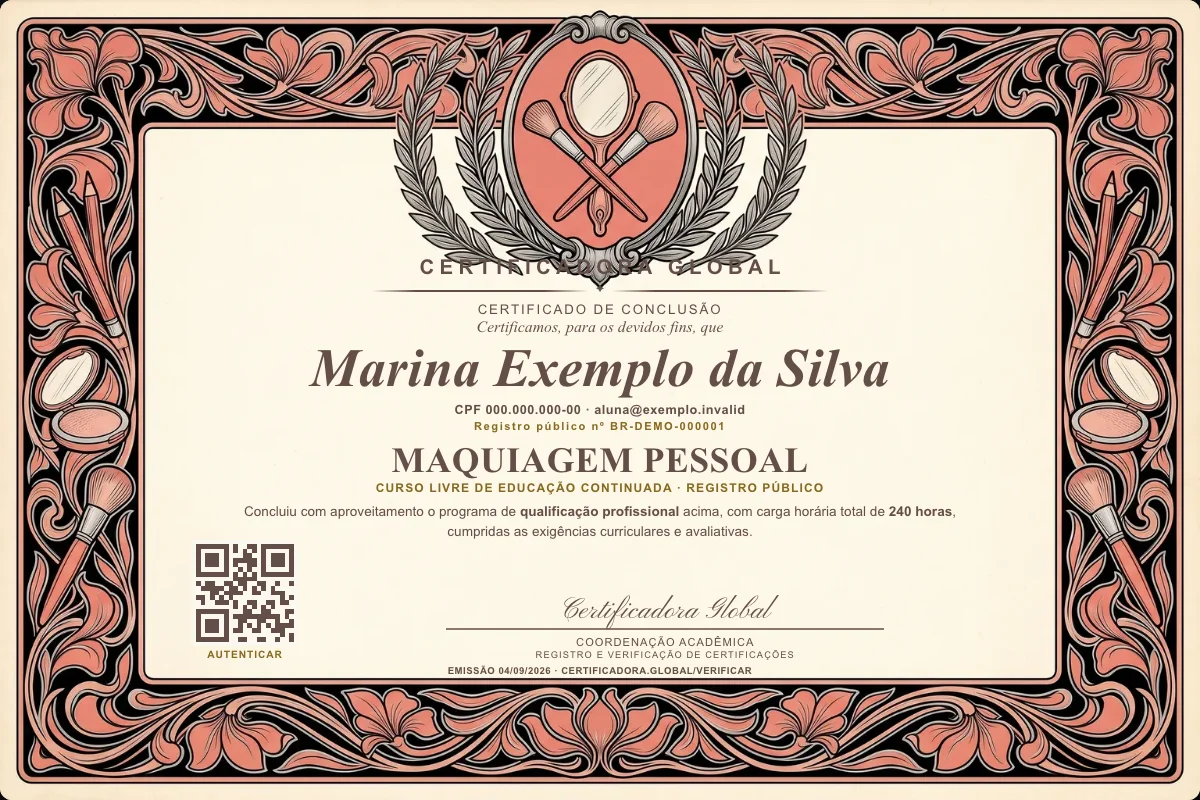 Capa do curso Maquiagem Pessoal