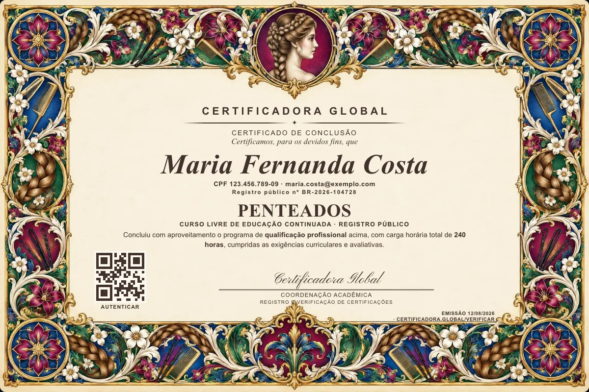 Capa do curso Penteados