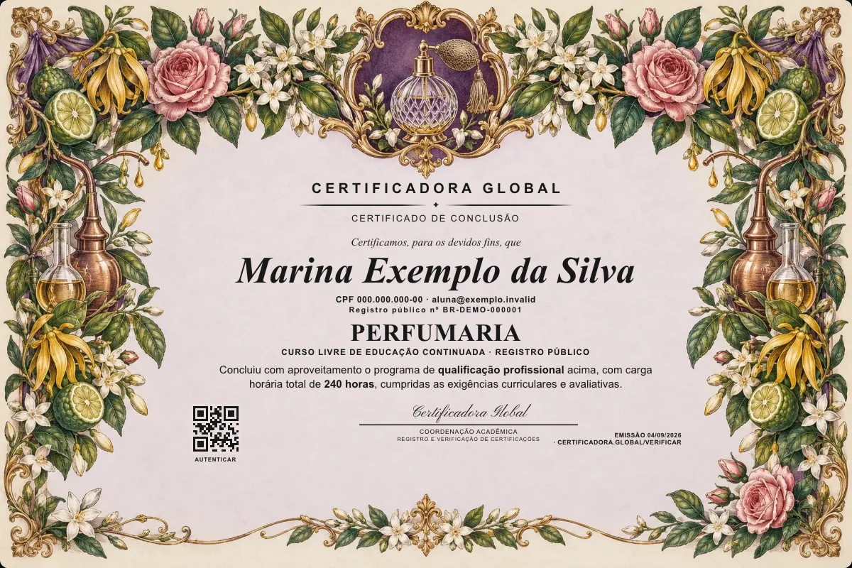 Capa do curso Perfumaria