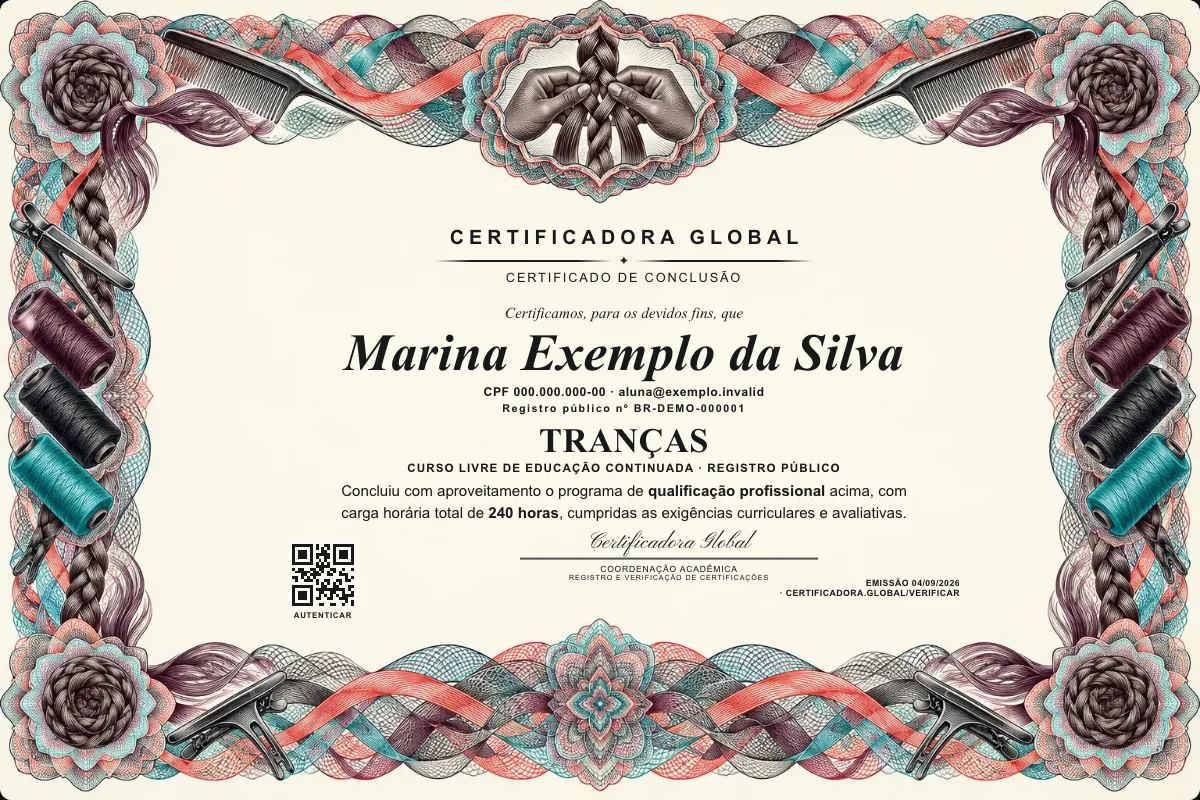 Capa do curso Tranças