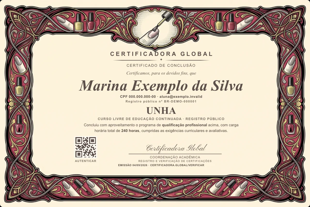 Capa do curso Unha