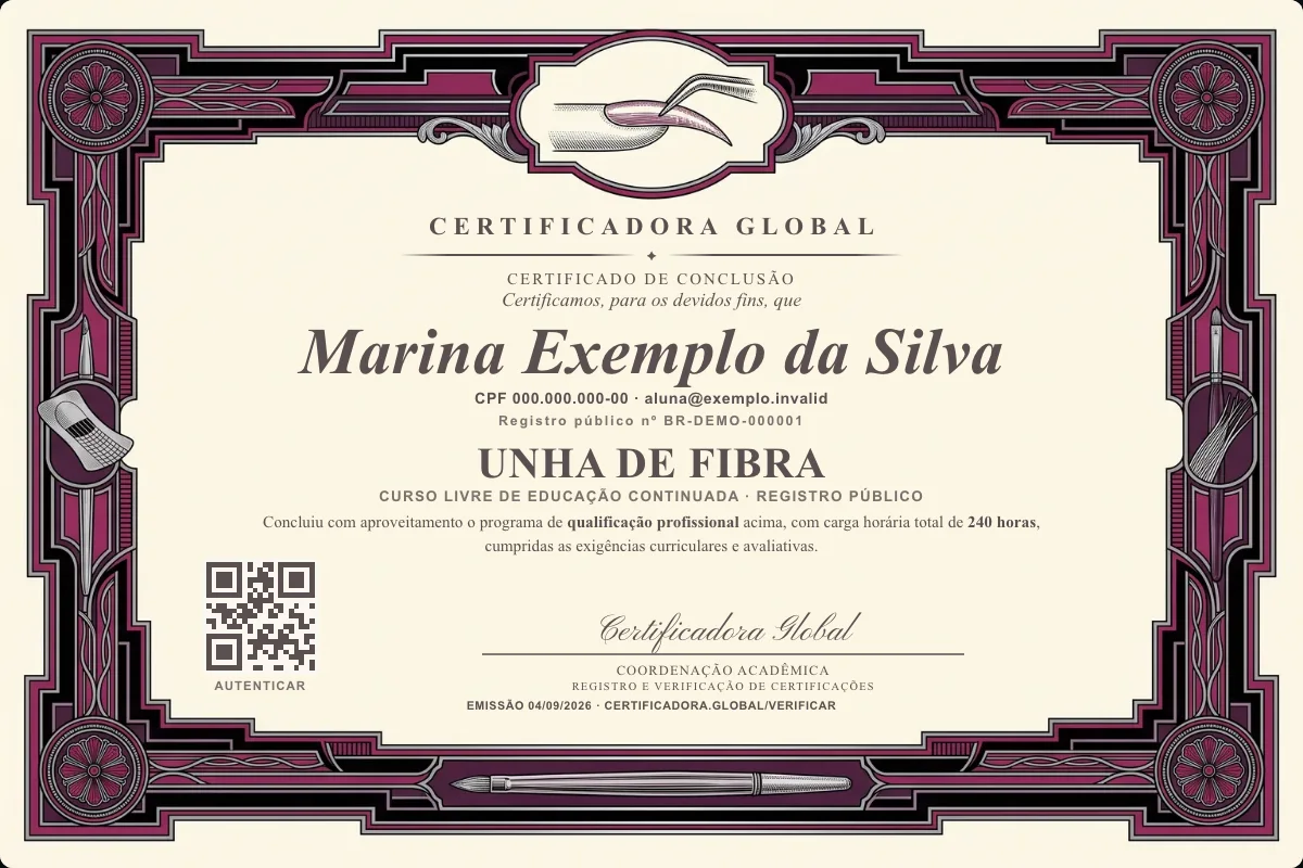 Capa do curso Unha de Fibra