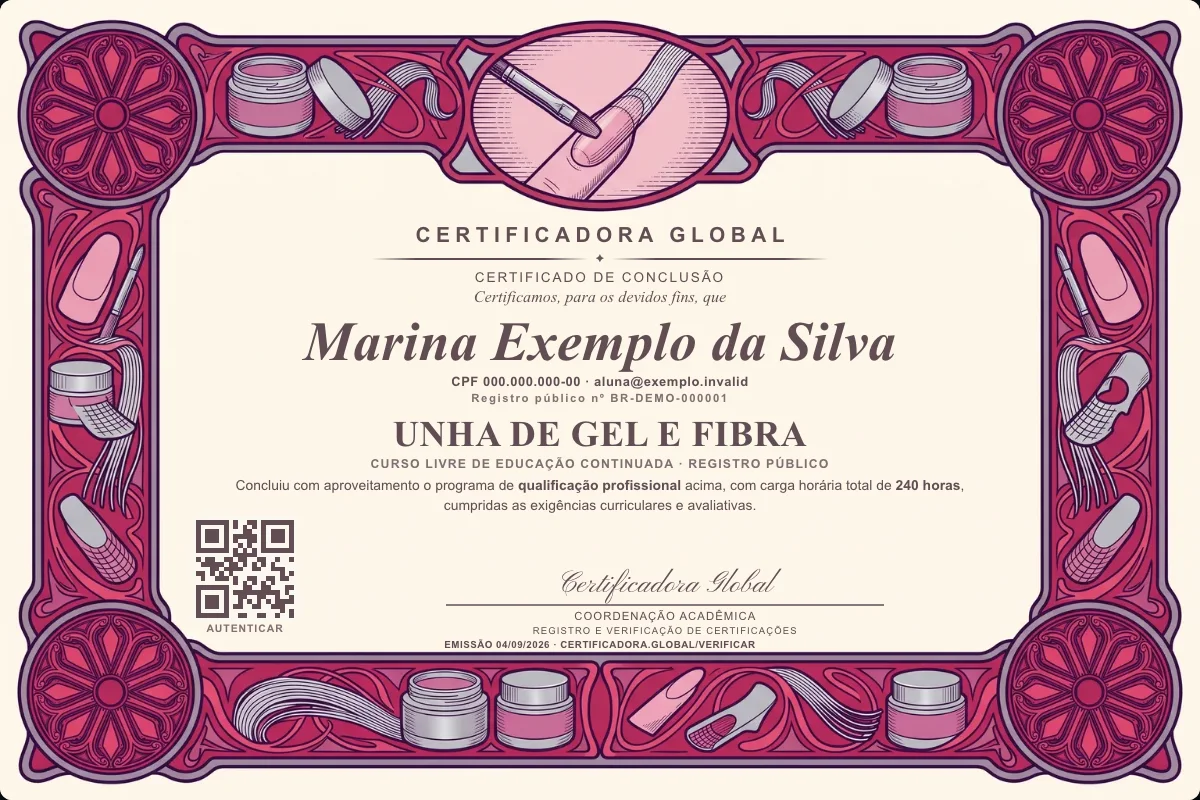 Capa do curso Unha de Gel e Fibra