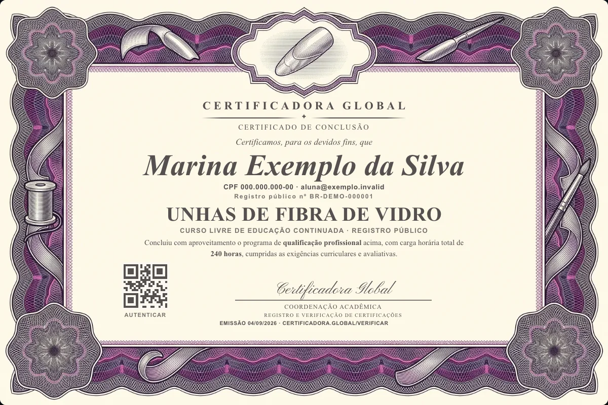 Capa do curso Unhas de Fibra de Vidro