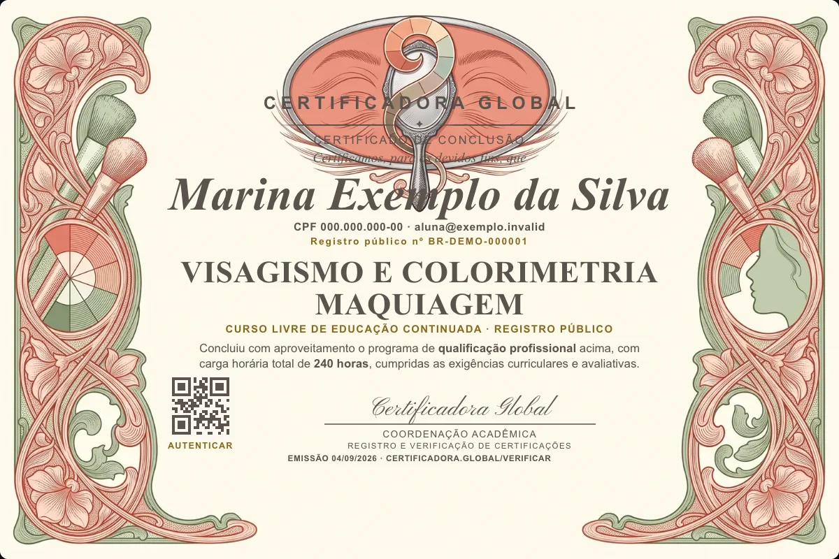 Capa do curso Visagismo e Colorimetria Maquiagem