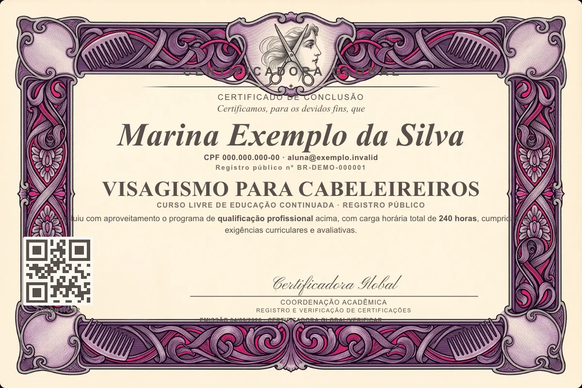 Capa do curso Visagismo para Cabeleireiros