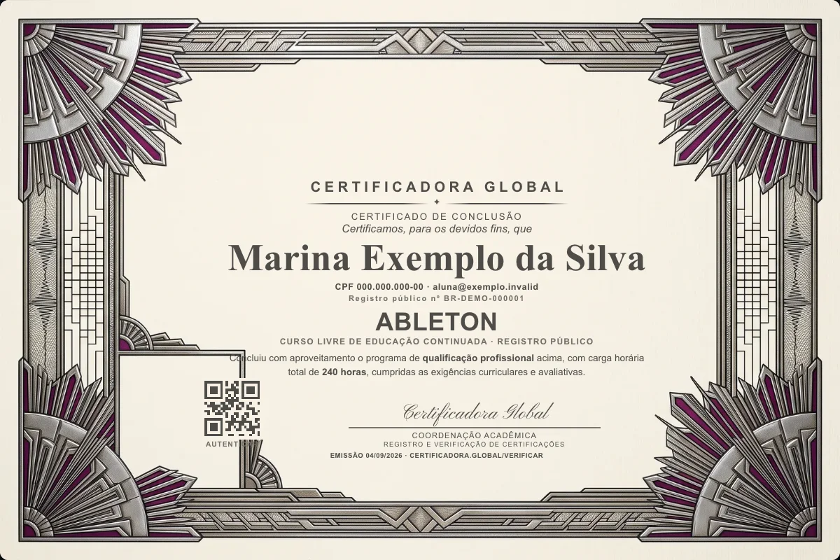 Capa do curso Ableton