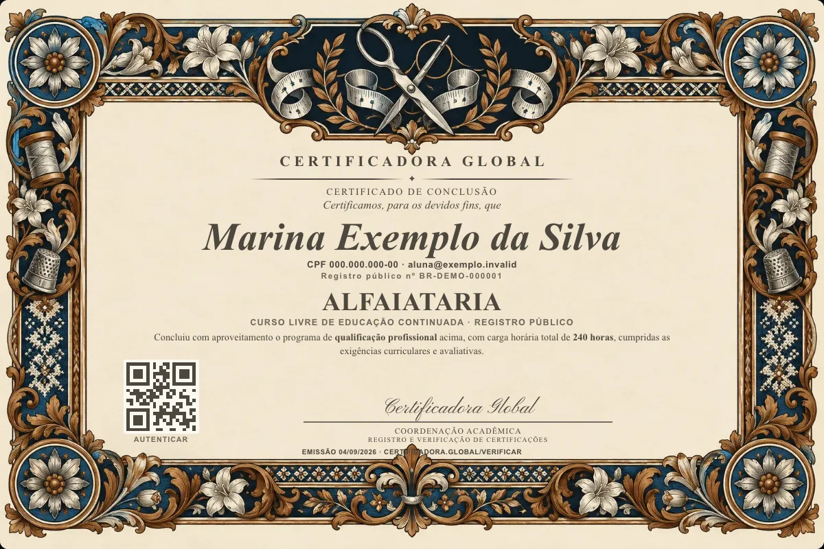 Capa do curso Alfaiataria