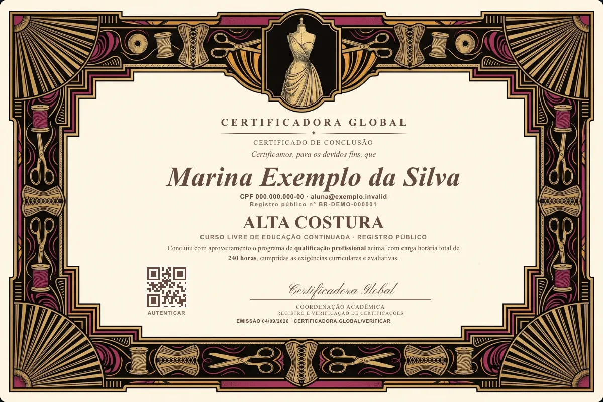 Capa do curso Alta Costura