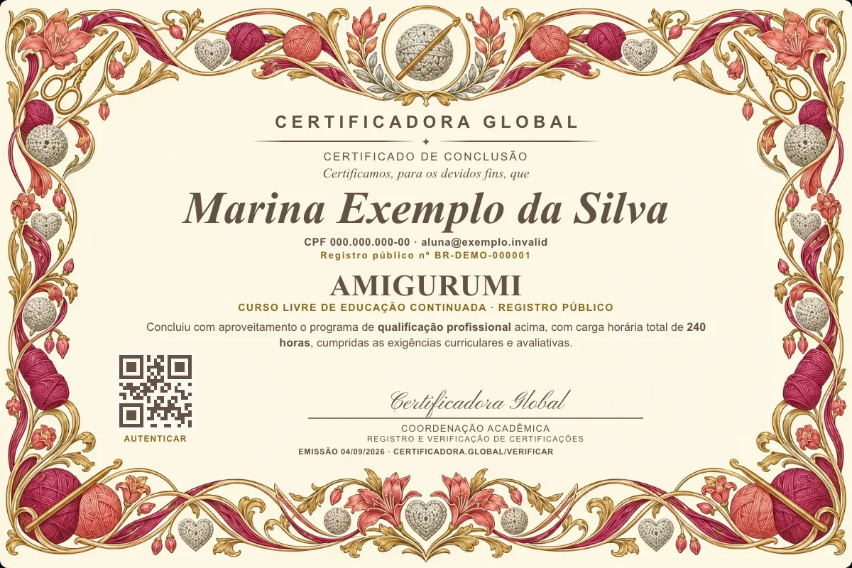 Capa do curso Amigurumi