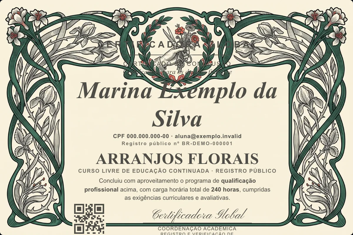 Capa do curso Arranjos Florais