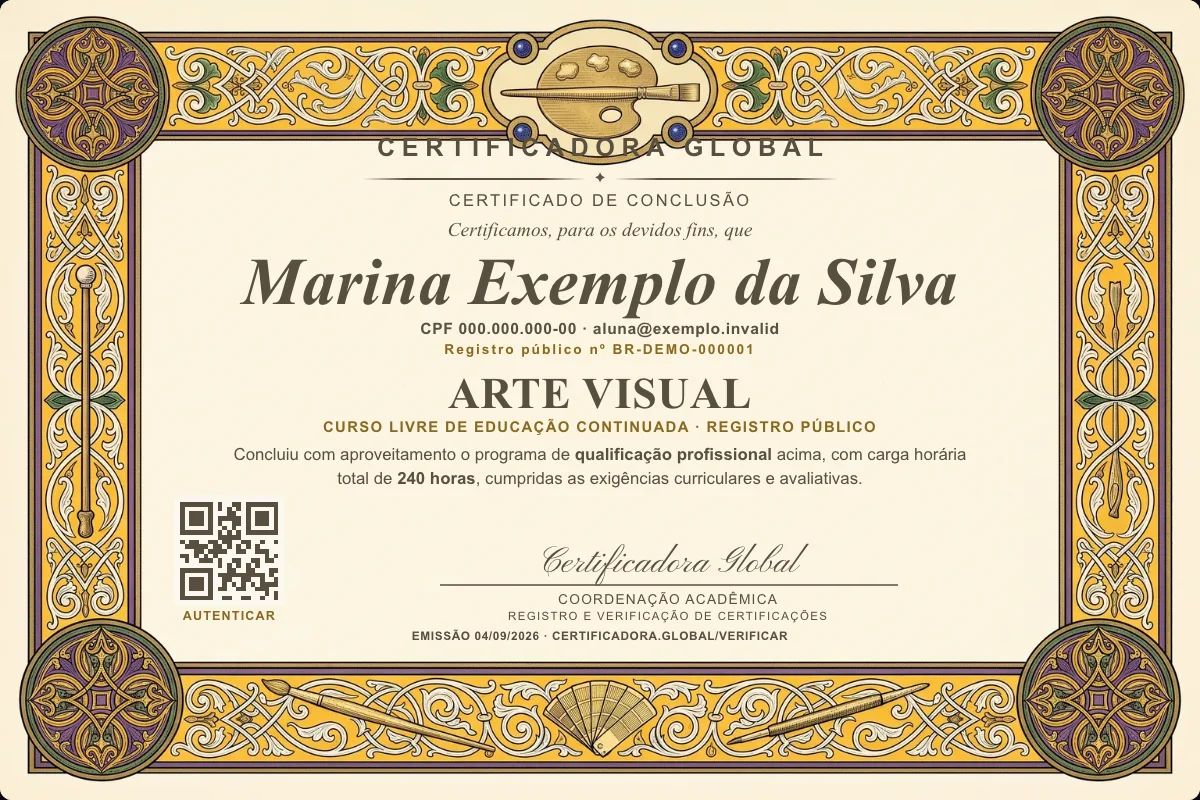 Capa do curso Arte Visual