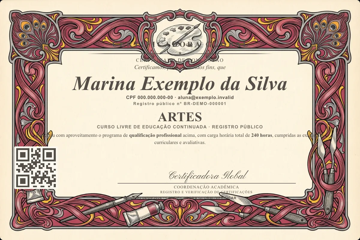 Capa do curso Artes