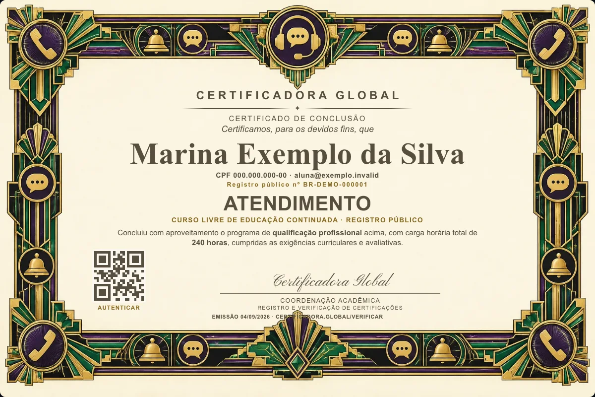 Capa do curso Atendimento