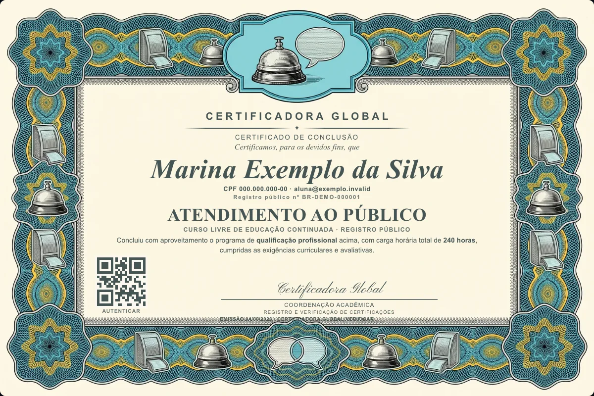 Capa do curso Atendimento ao Público