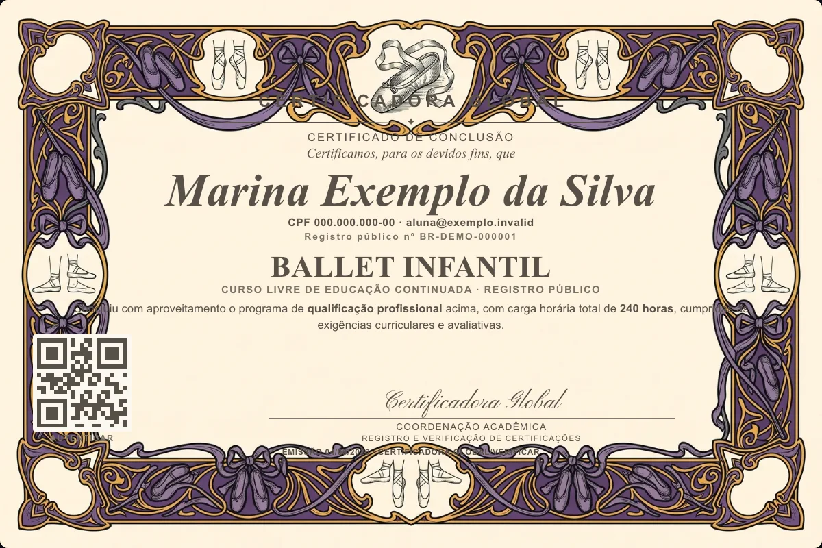 Capa do curso Ballet Infantil