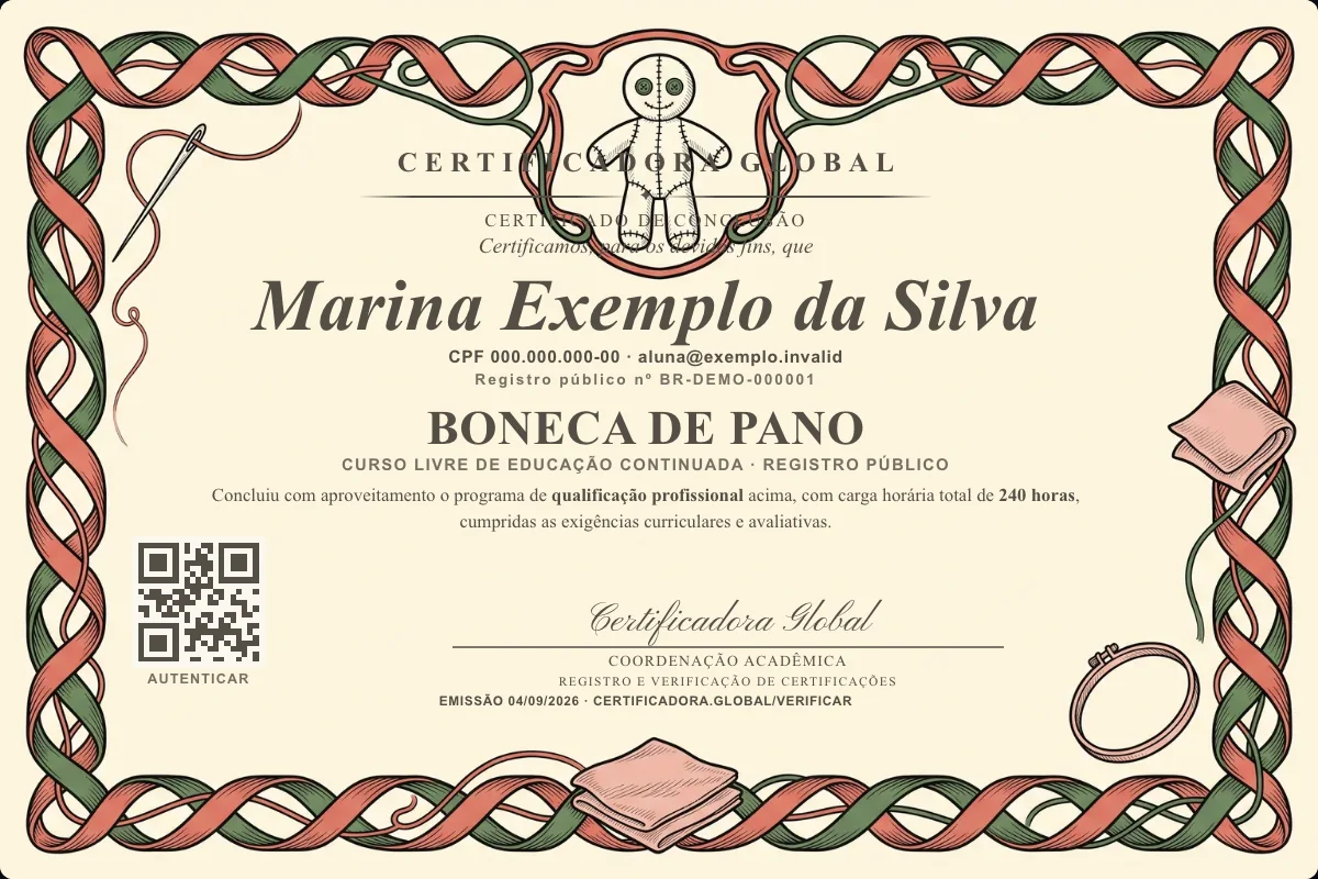 Capa do curso Boneca de Pano