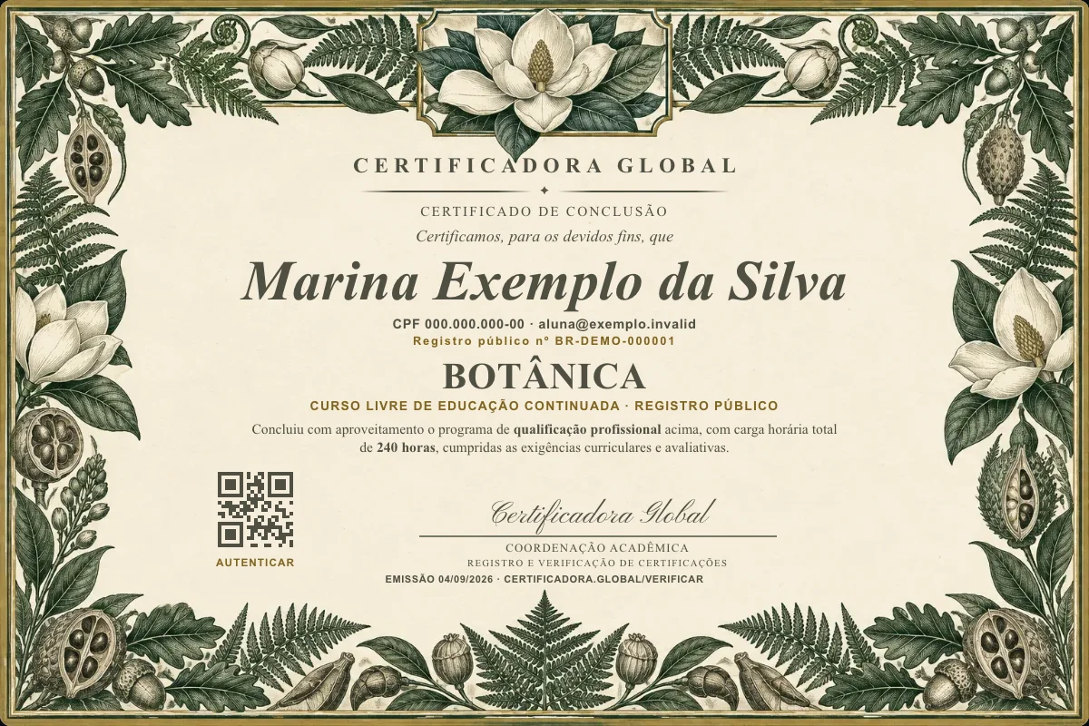 Capa do curso Botânica