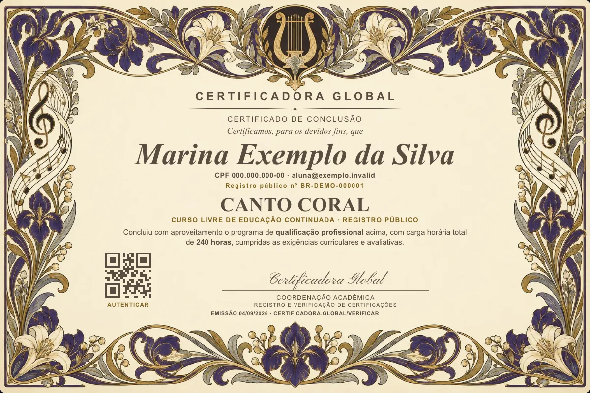 Capa do curso Canto Coral
