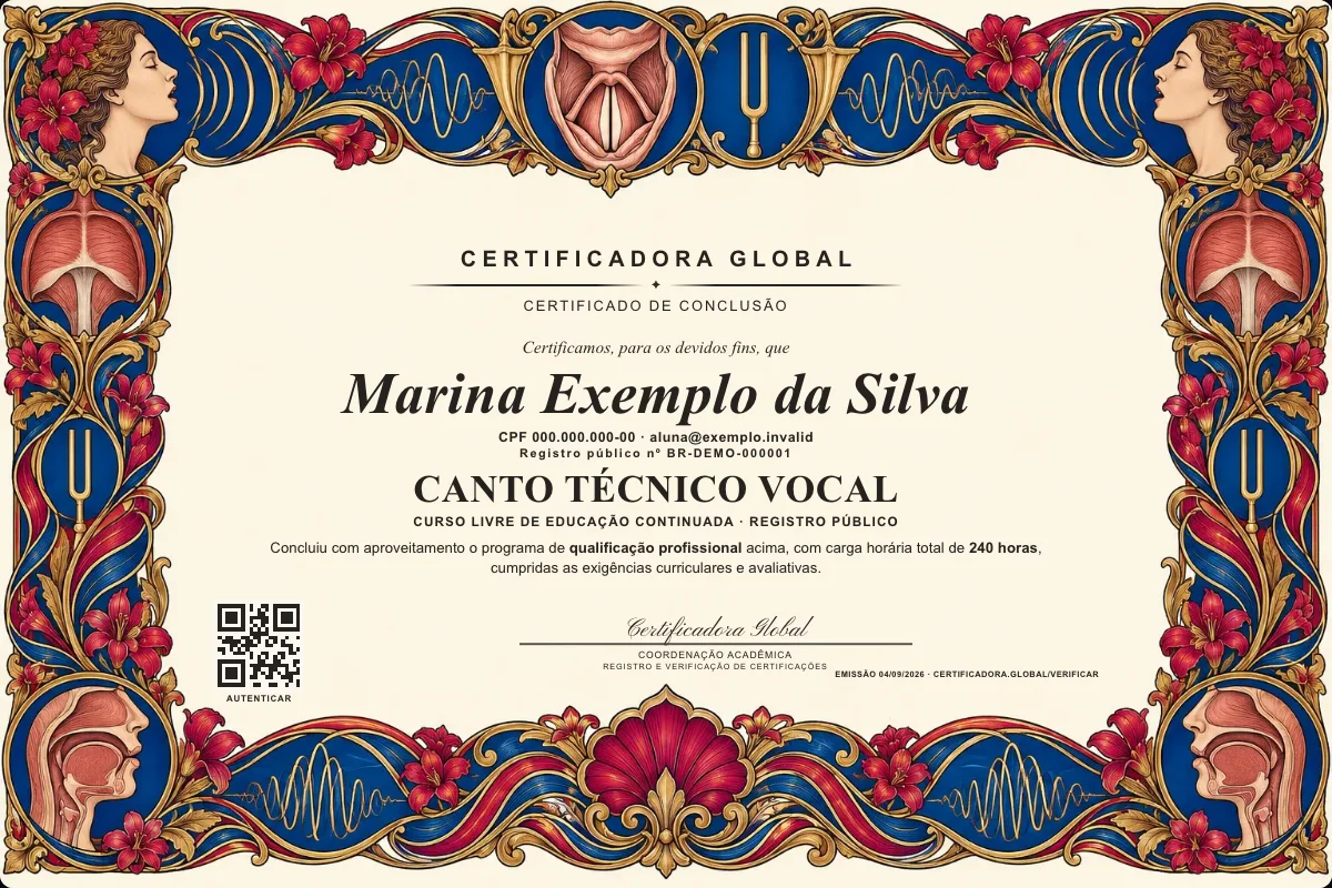 Capa do curso Canto Técnico Vocal