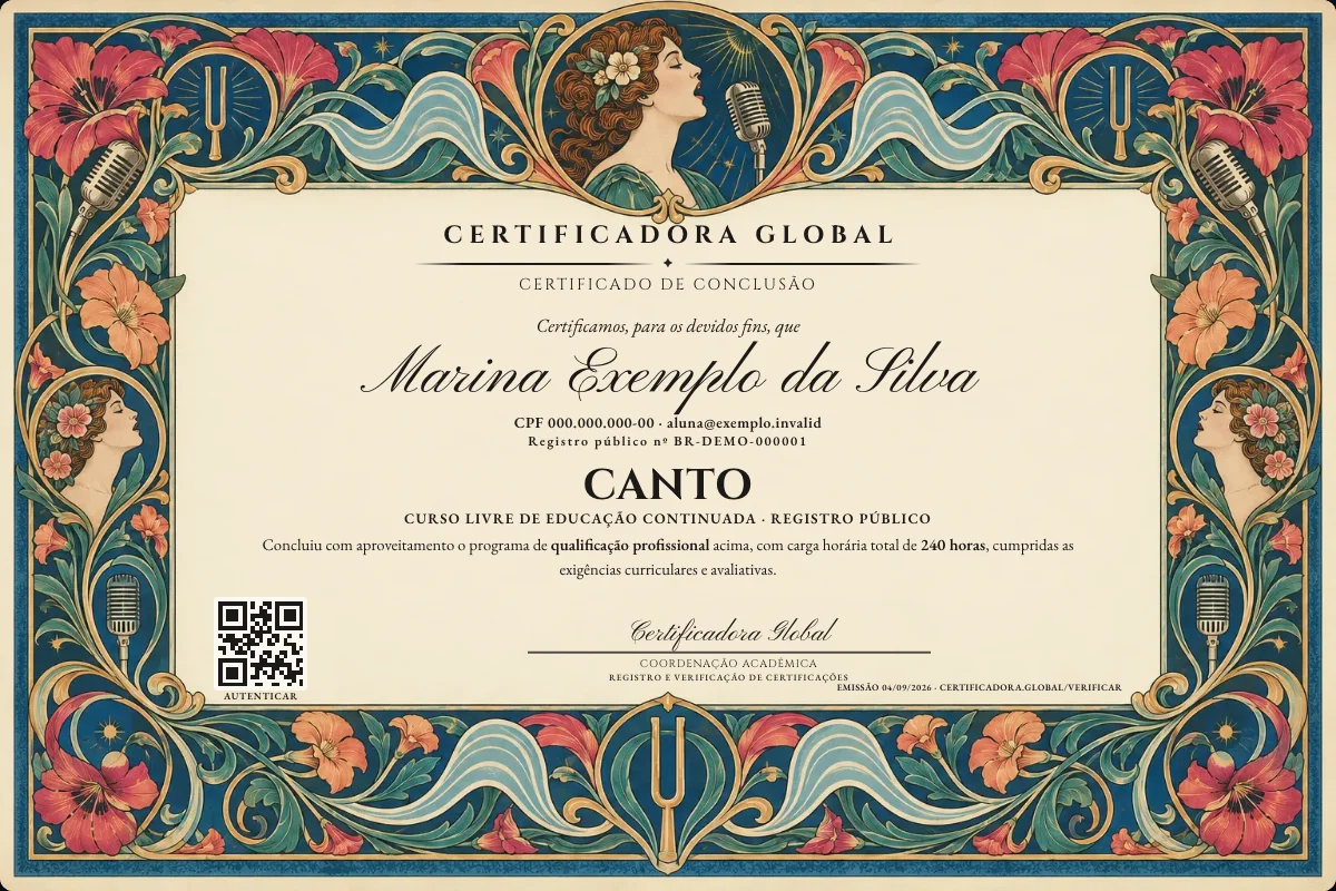 Capa do curso Canto