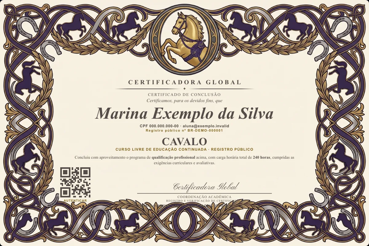 Capa do curso Cavalo