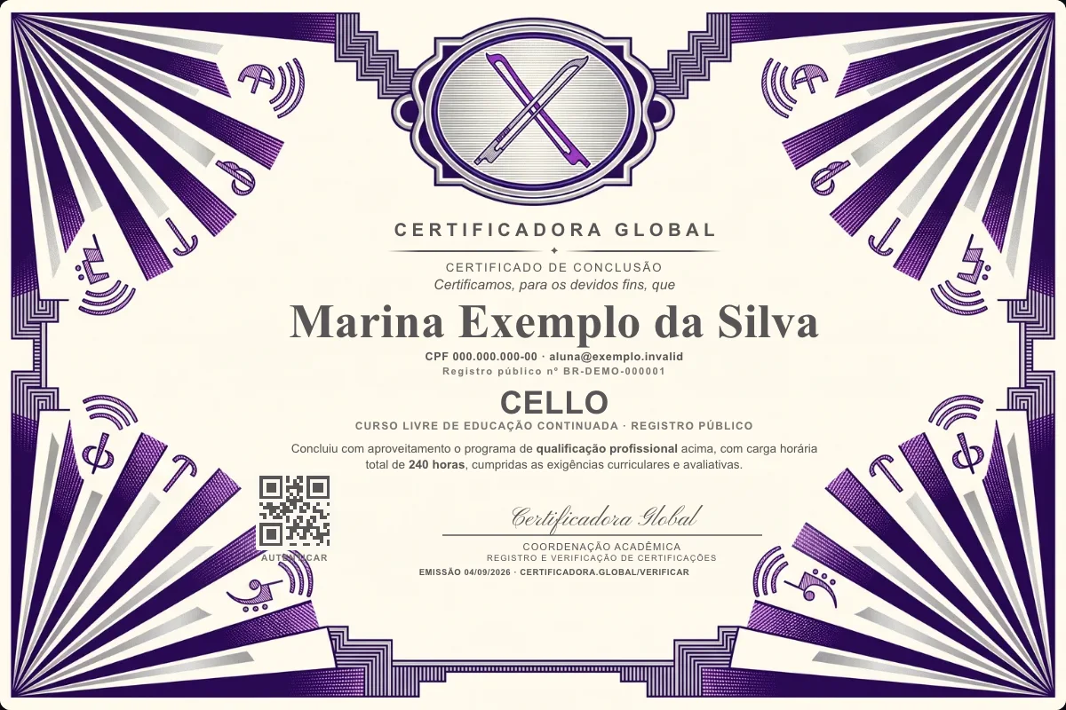 Capa do curso Cello