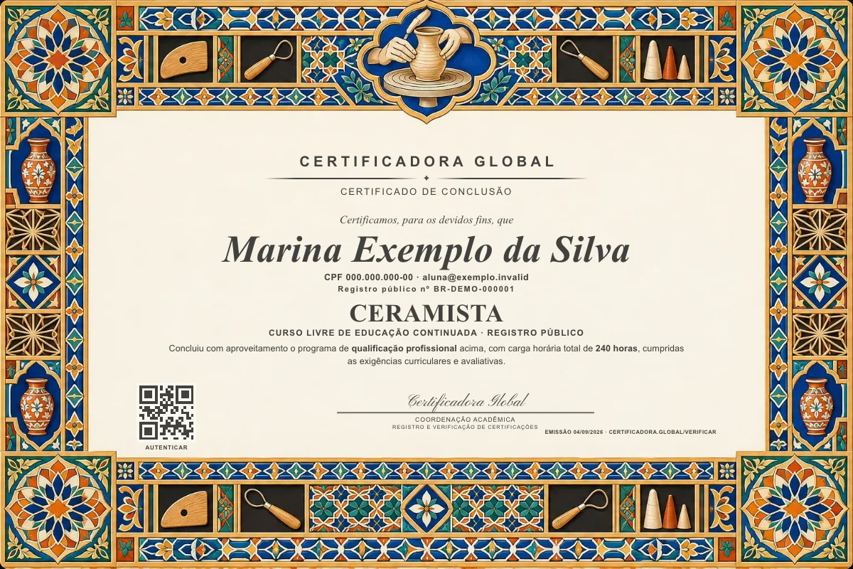 Capa do curso Ceramista