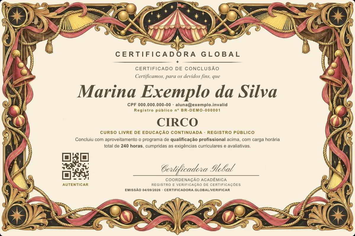 Capa do curso Circo