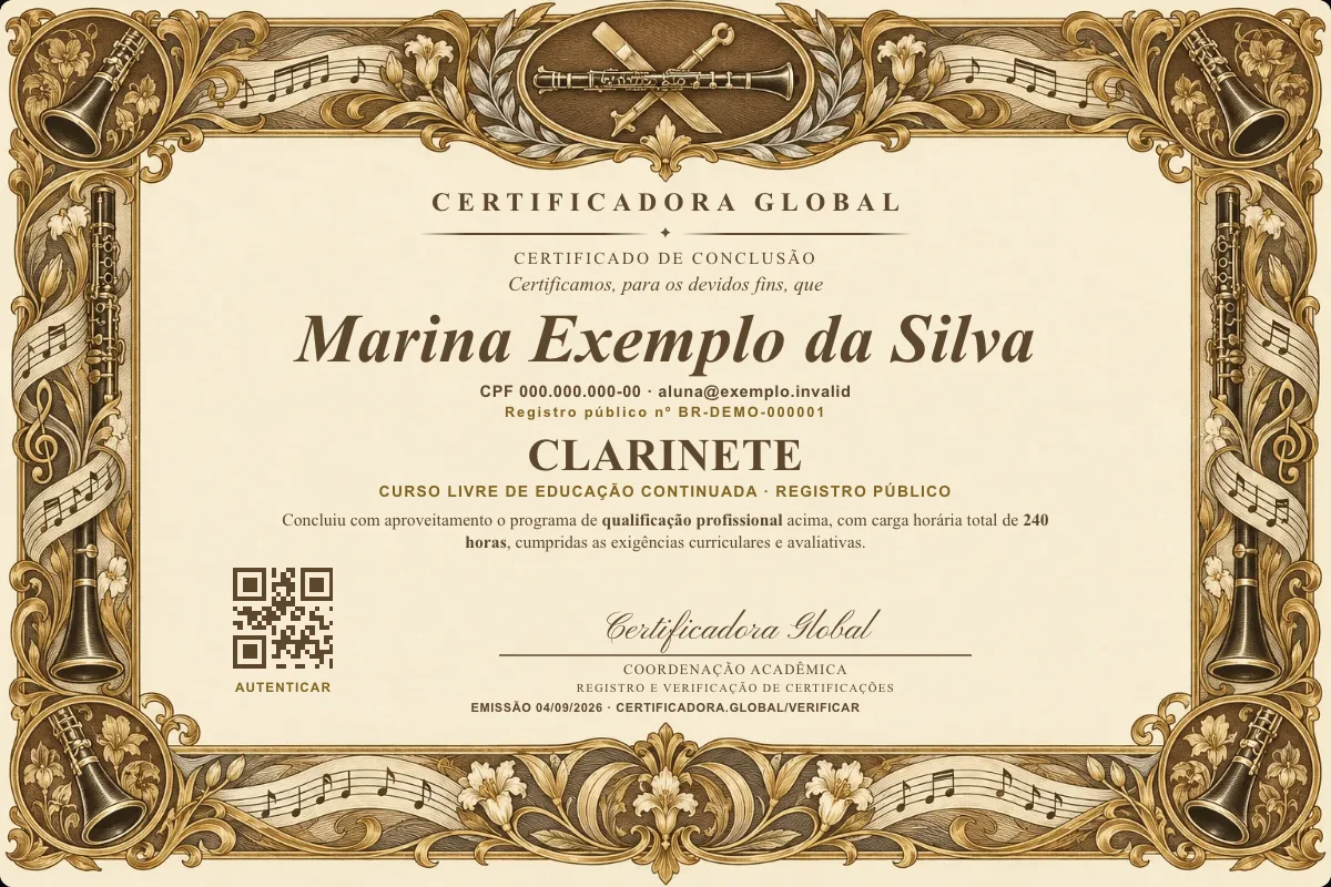 Capa do curso Clarinete