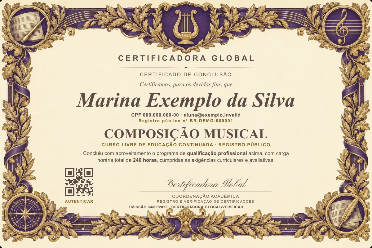 Capa do curso Composição Musical