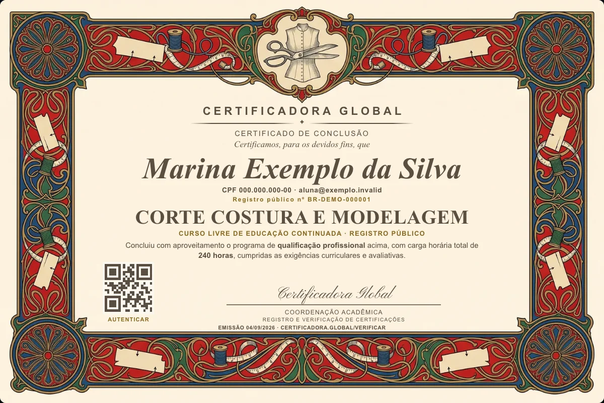 Capa do curso Corte Costura e Modelagem