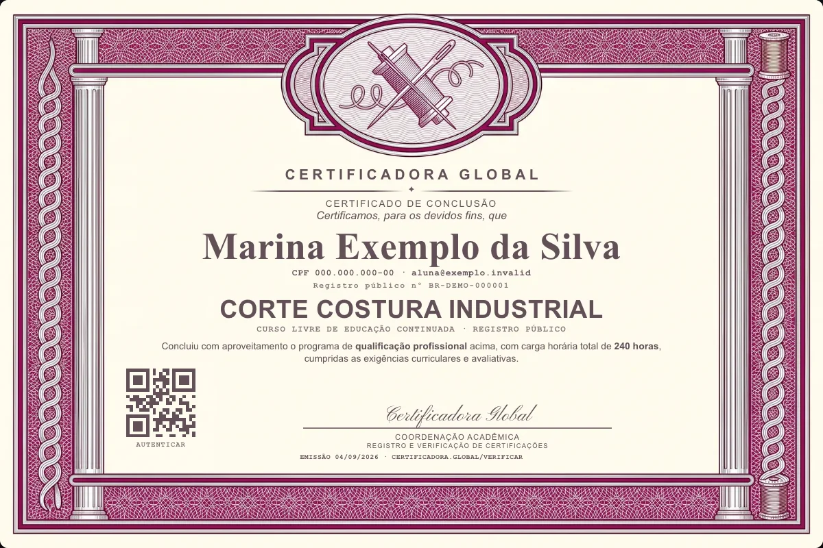 Capa do curso Corte Costura Industrial