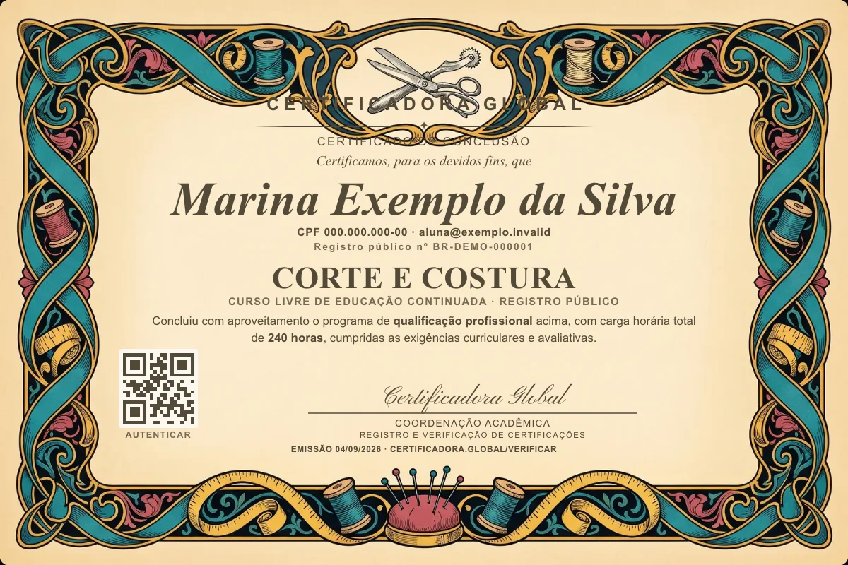 Capa do curso Corte e Costura