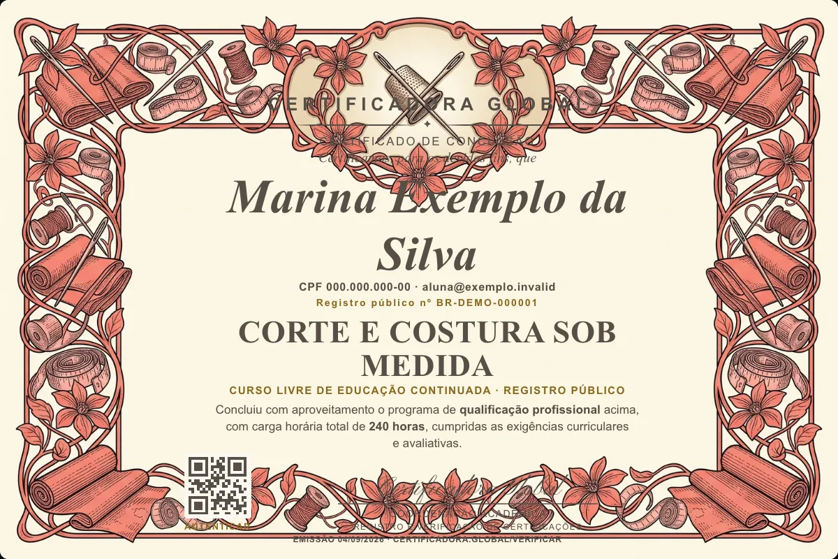 Capa do curso Corte e Costura Sob Medida