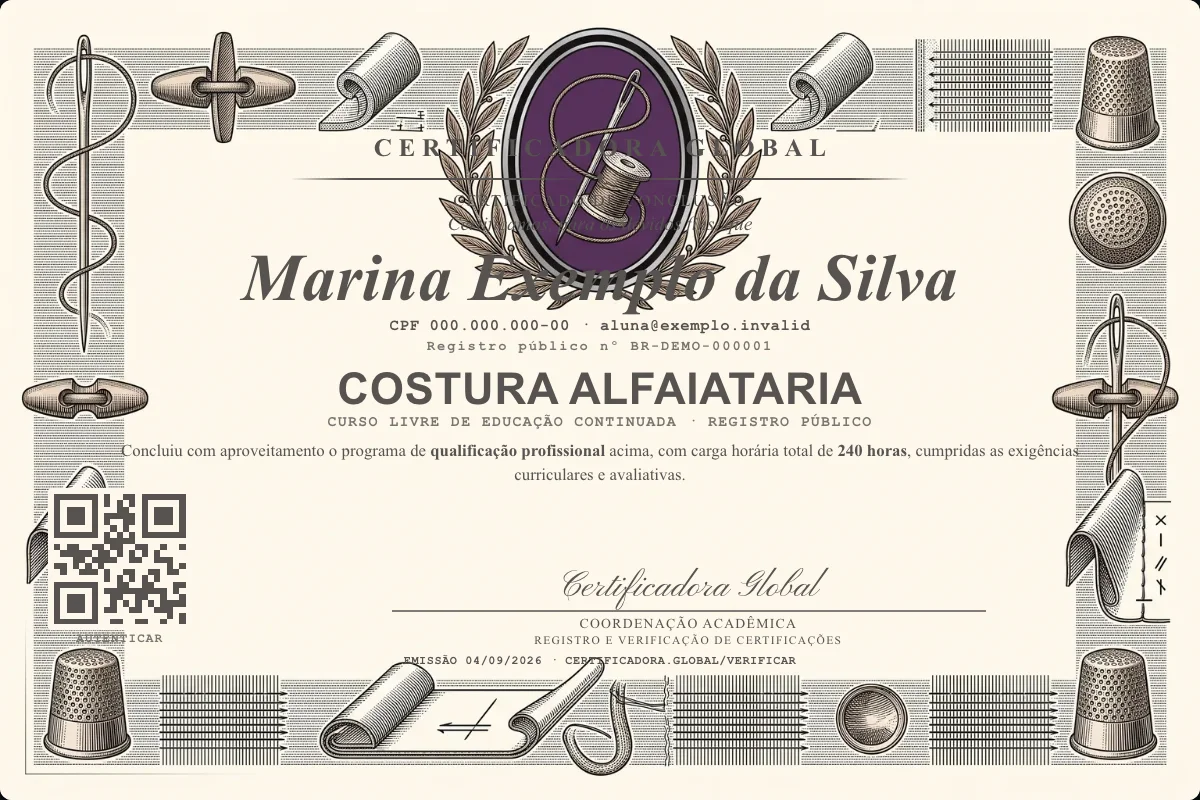 Capa do curso Costura Alfaiataria