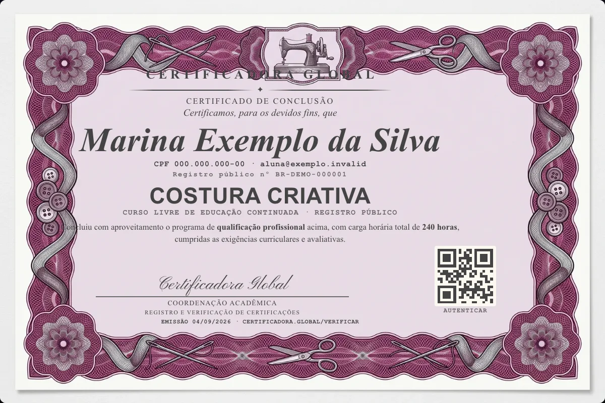 Capa do curso Costura Criativa