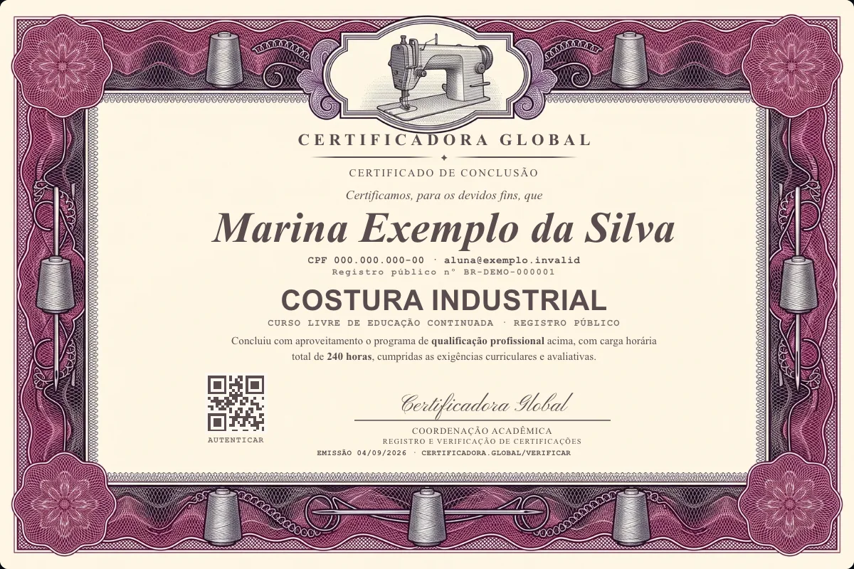 Capa do curso Costura Industrial