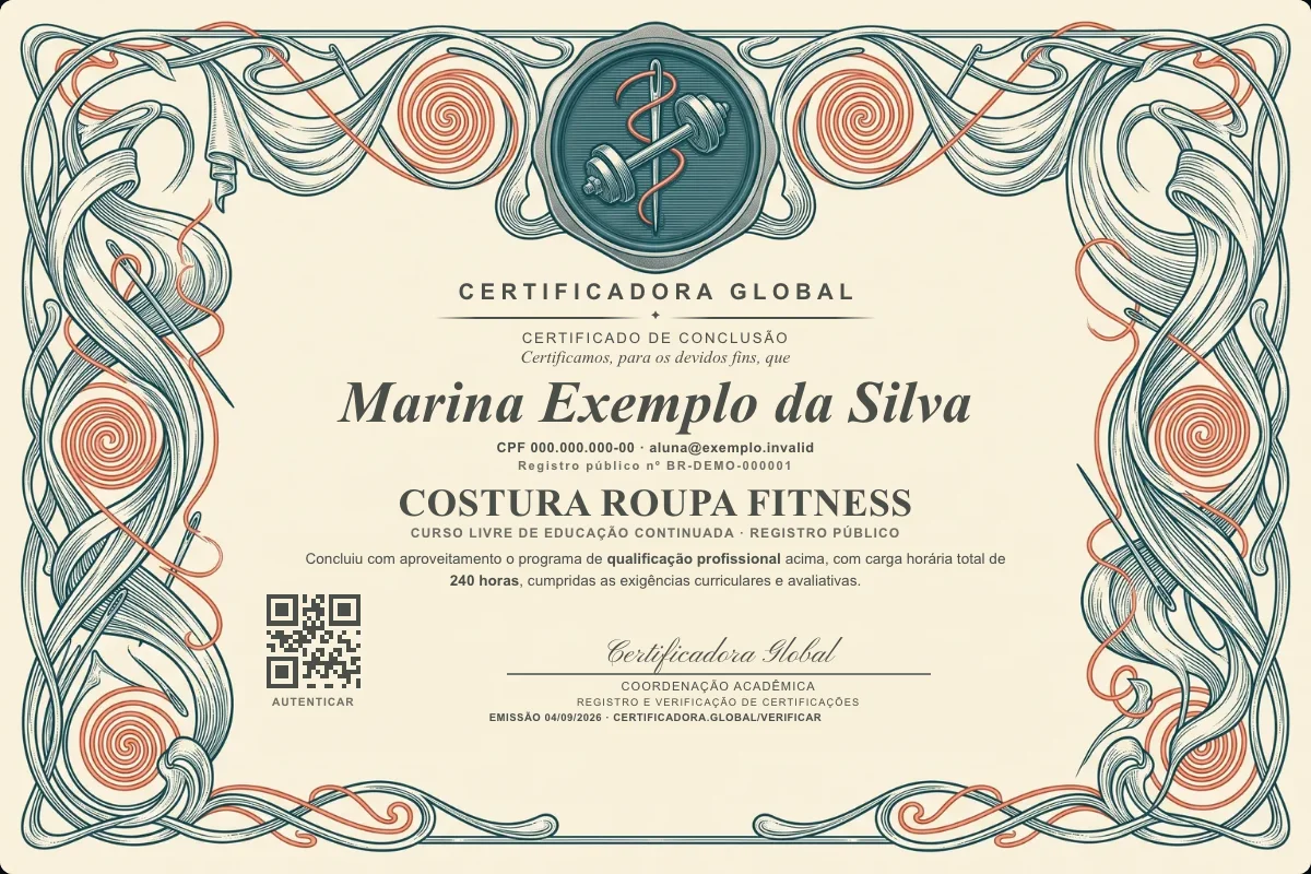 Capa do curso Costura Roupa Fitness