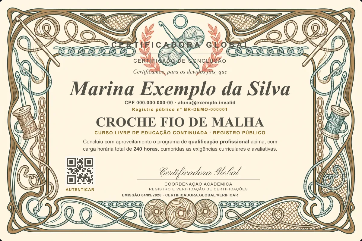 Capa do curso Croche Fio de Malha