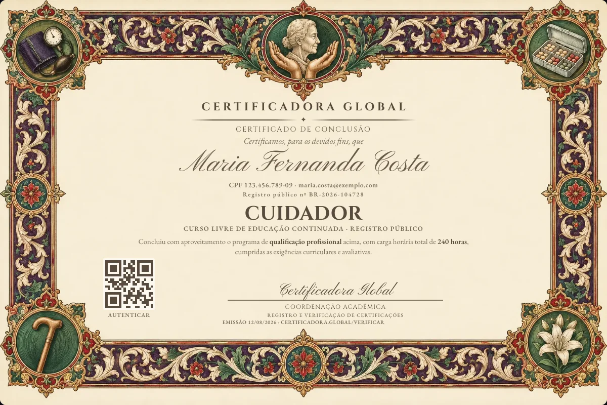 Capa do curso Cuidador