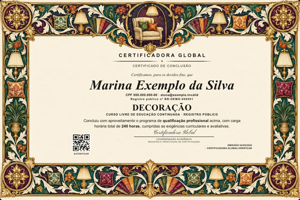 Capa do curso Decoração