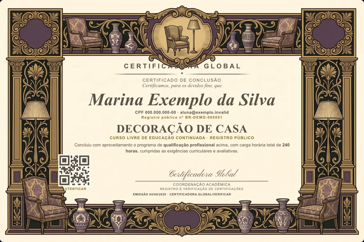 Capa do curso Decoração de Casa