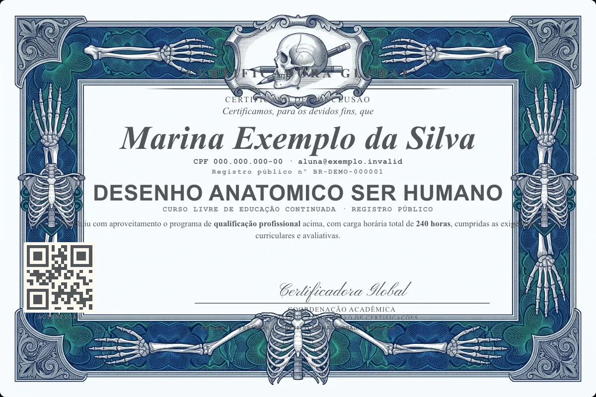 Capa do curso Desenho Anatomico Ser Humano