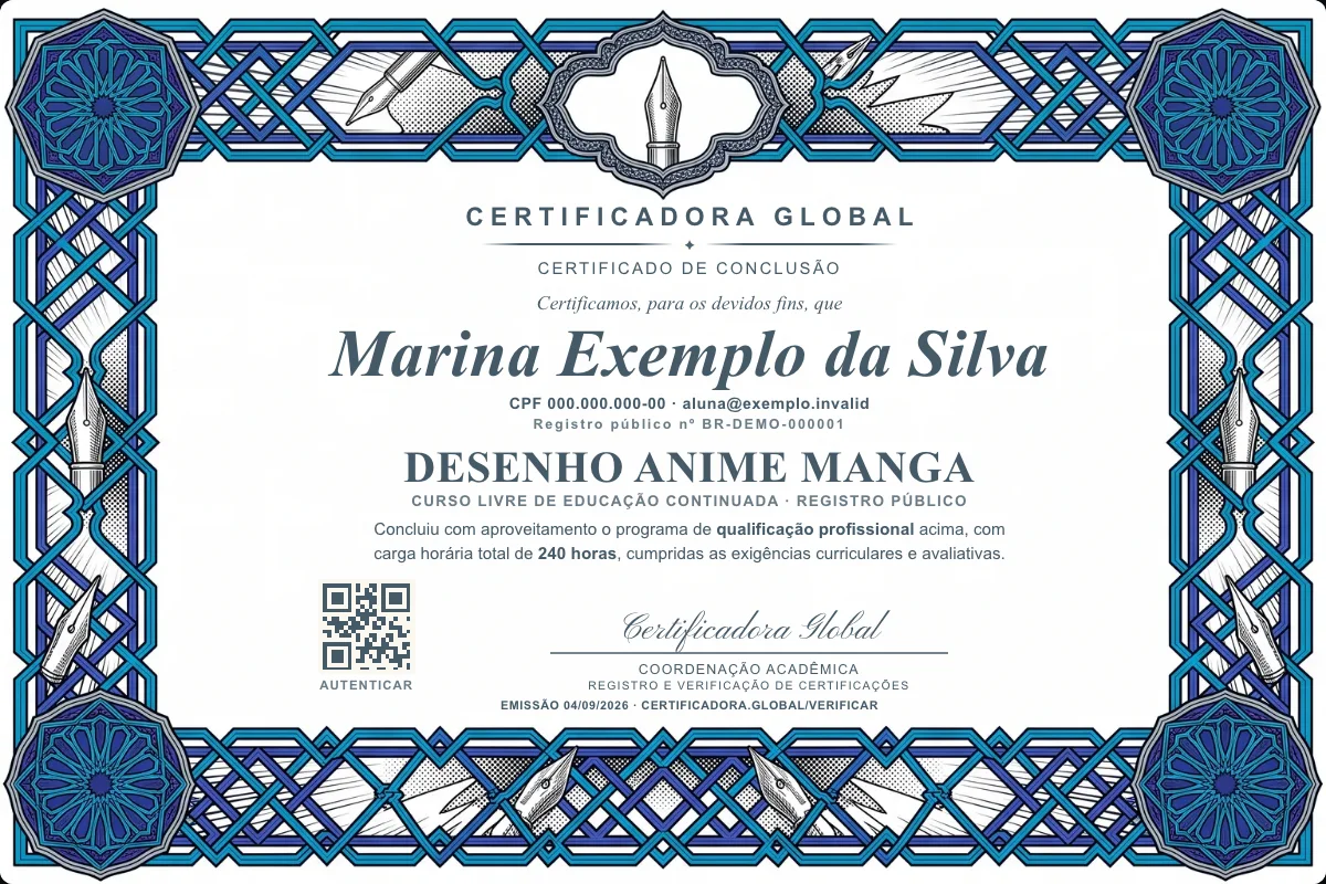 Capa do curso Desenho Anime Manga