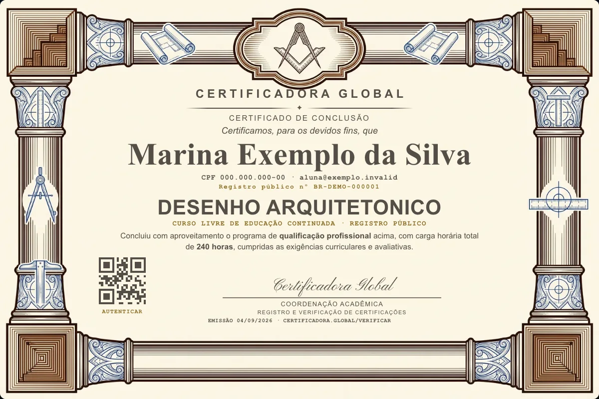 Capa do curso Desenho Arquitetonico